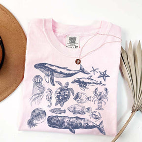 Vintage 90s Sea Animals Ocean Life T-Shirt