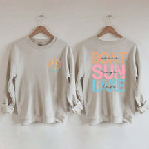Boat Waves Sun Rays Lake Days Sweatshirt