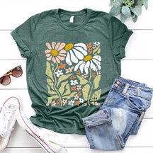 Boho Wildflowers Floral Nature Simple T-Shirt