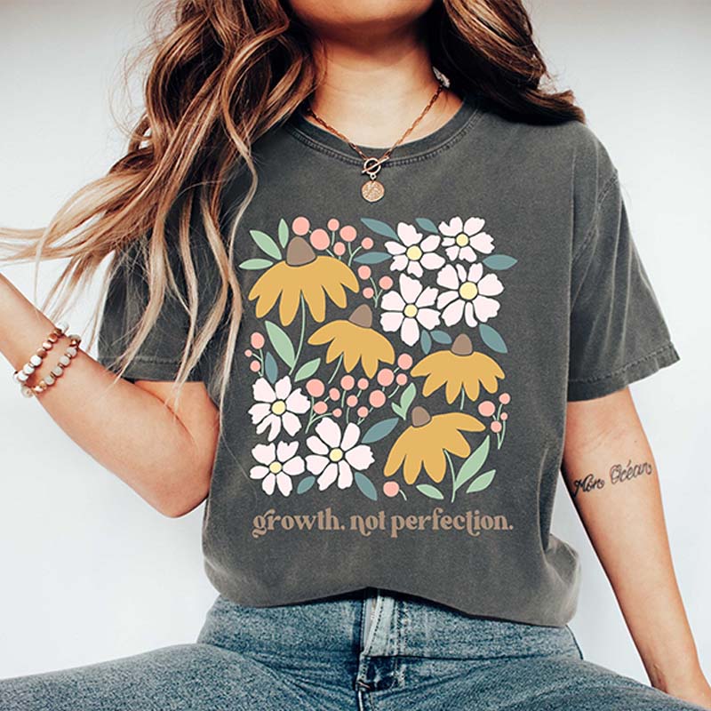 Growth Not Perfection Positive Affirmation T-Shirt