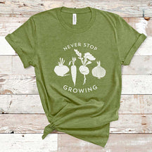 Never Stop Growing Vegetable Garden T-Shirt