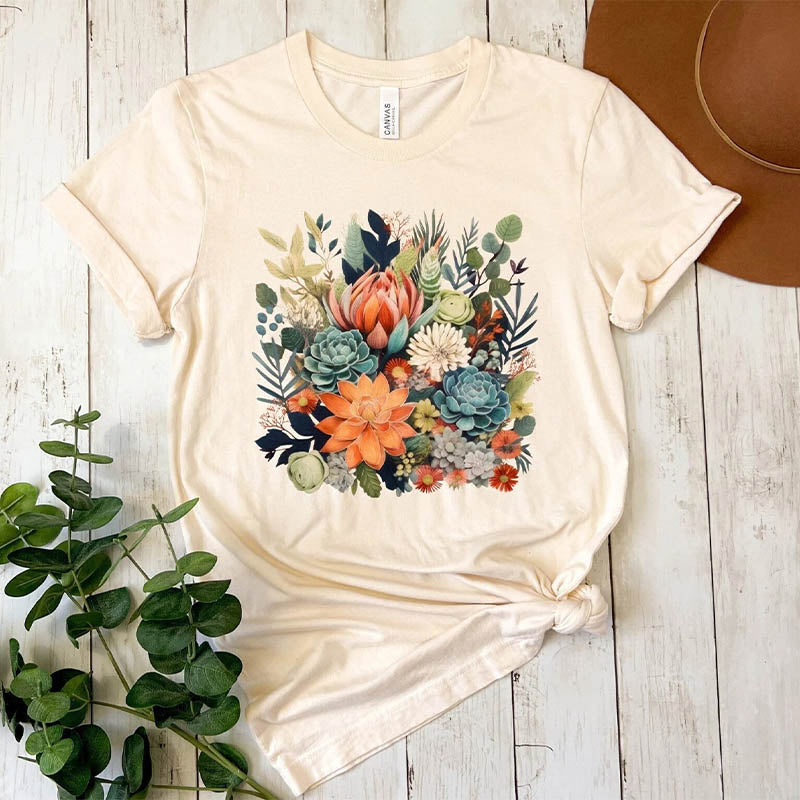 Succulent Floral Plant Lover T-Shirt
