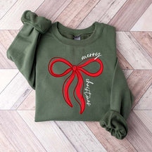 Merry Christmas Bow Winter Sweatshirt