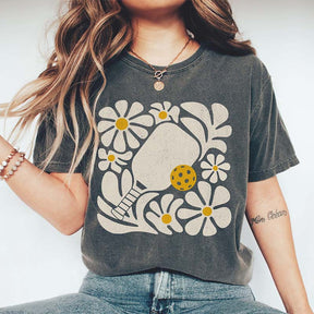 Comfort Colors Pickleball Floral Boho T-Shirt
