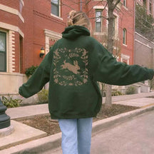 Cute Cottagecore Rabbit Floral Hoodie