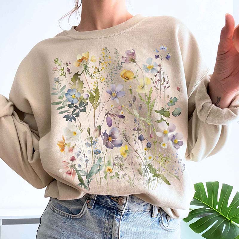 Cottagecore Spring Wildflowers Sweatshirt