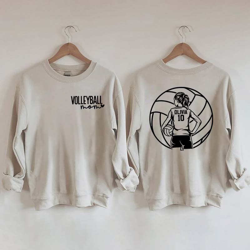 Personalized Volleyball Mom Name & Number Sweatshirt