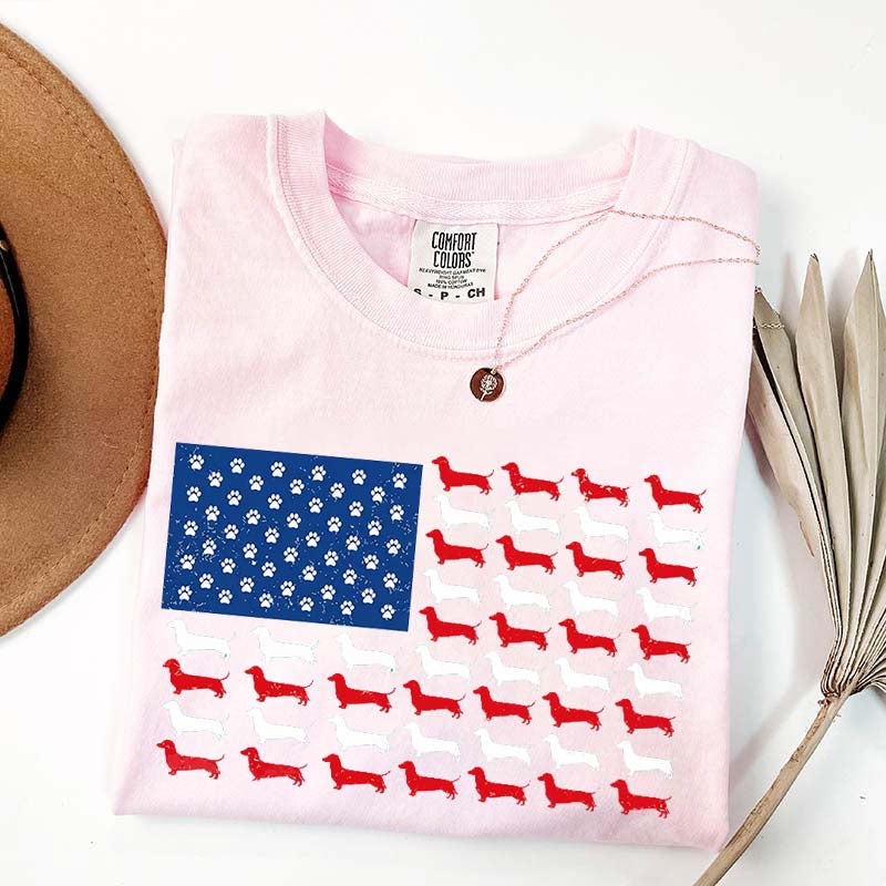 Dachshund American Flag T-Shirt