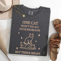 Retro Three Cats Graphic People T-Shirt