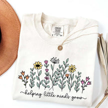 Helping Little Minds Grow Teacher Flower T-Shirt