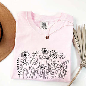 Wild Flower Minimalist Floral T-Shirt