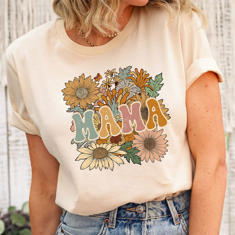 Retro Floral  Mother's Day T-Shirt