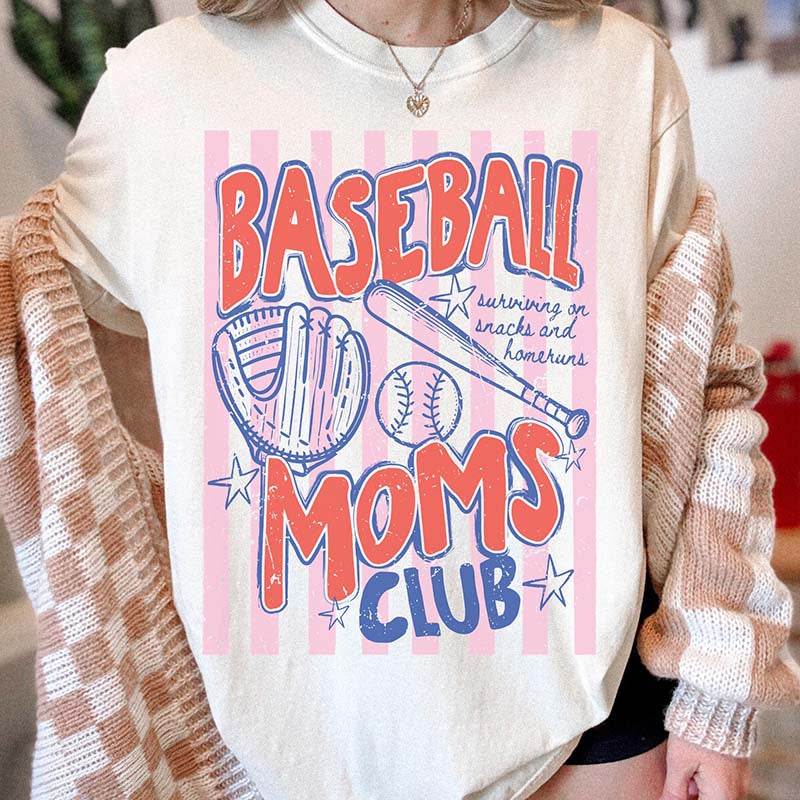Comfort Colors Baseball Moms Club T-Shirt
