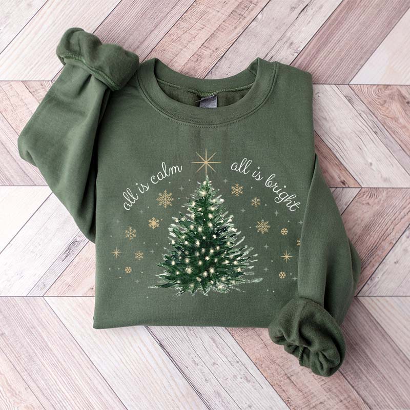 Minimal Chic Holiday Bright Christmas Tree Sweatshirt