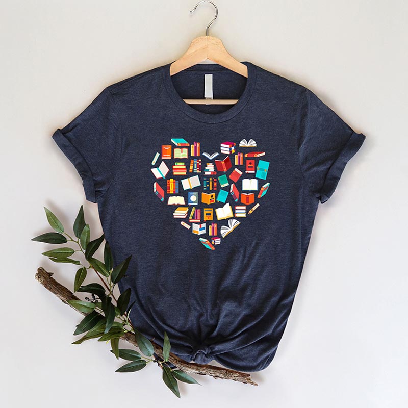Book Heart Lover Librarian Reader T-Shirt