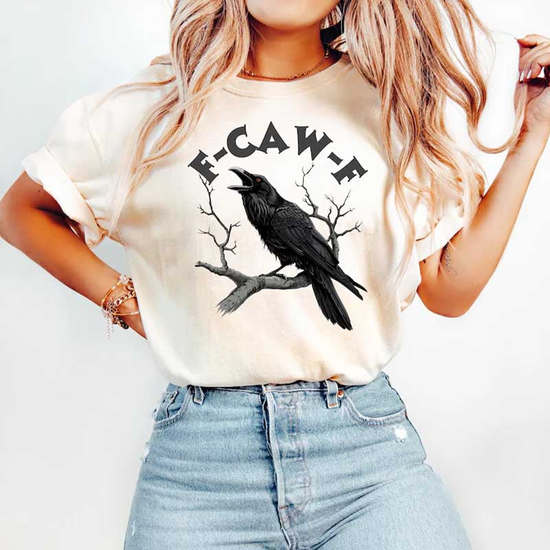 F-Caw-F Funny Crow Moonlit Raven T-Shirt
