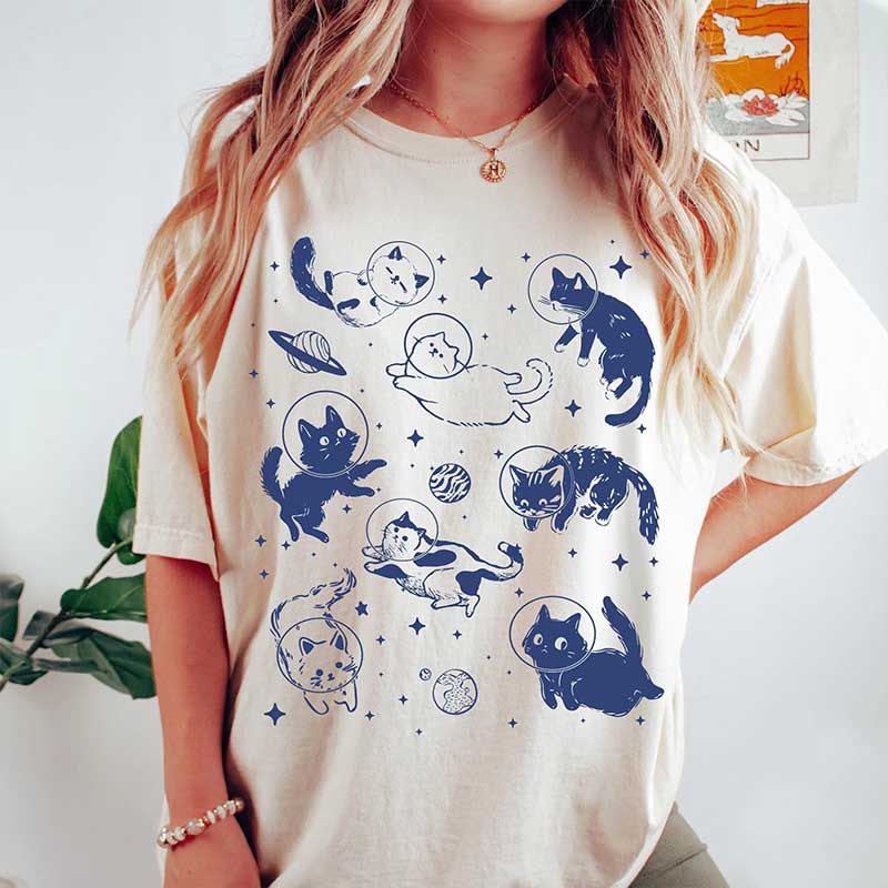 Retro Cats in Space T-Shirt