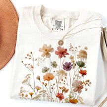 Vintage Boho Botanical Wildflowers Garden Lover T-Shirt