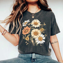 Vintage Pressed Sunflowers Garden Lover T-Shirt