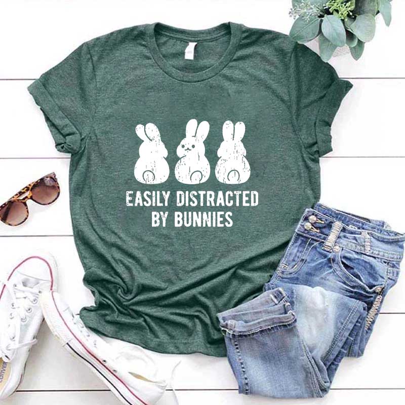 Easily Distracted by Rabbits Bunny T-Shirt