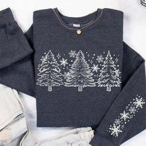 Snow Trees With Sleeve Sweatshirt