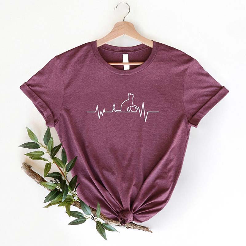 Cat Heartbeat Animal Lover T-Shirt