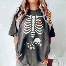 Skeleton Halloween Maternity T-Shirt