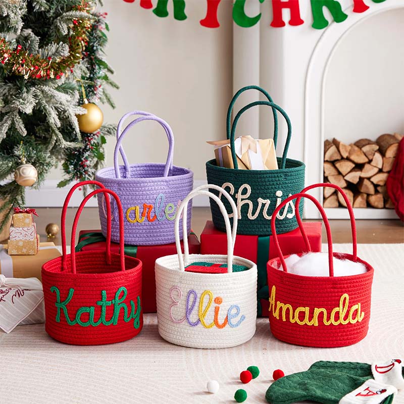 Personalized Christmas Cotton Basket