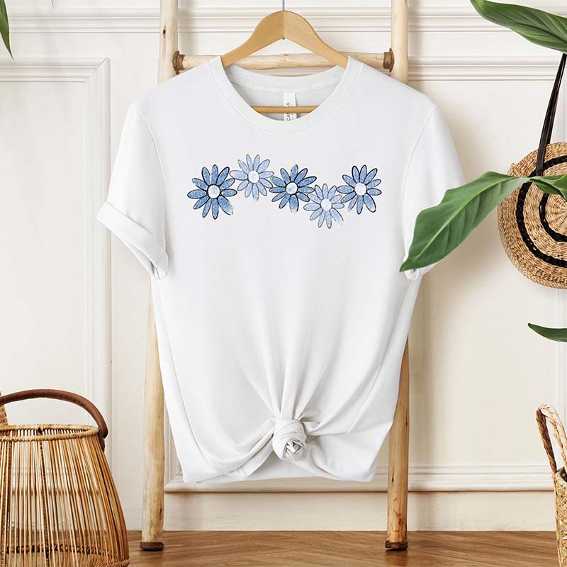 Blue Daisy Wildflower Cute T-Shirt