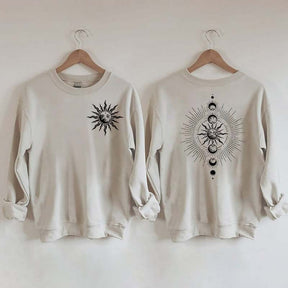 Celestial Moon Phase And Sun Sweatshirt