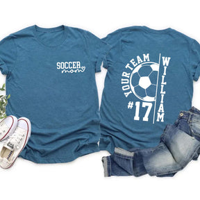 Custom Soccer Team Mom Kids Name & Number T-Shirt