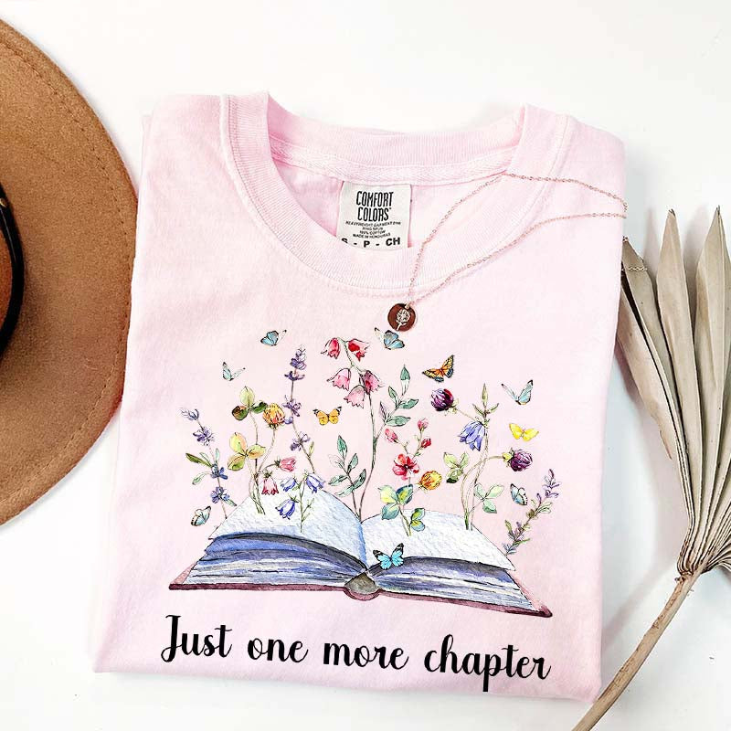 Just One More Chapter Floral Book T-Shirt