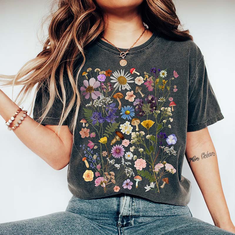 Comfort Colors Floral Mushroom T-Shirt