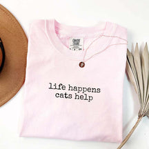 Funny Life Happens Cats Help T-Shirt