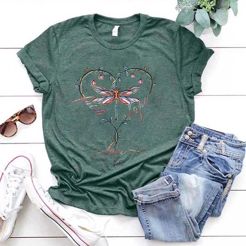 Faith Hope Love Religious Floral T-Shirt