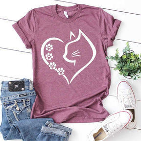 Cat Heart Owner Mom T-Shirt