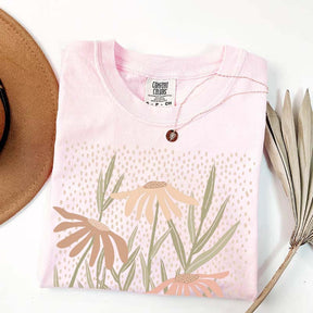 Boho Floral Abstract Botanical Aesthetic T-Shirt