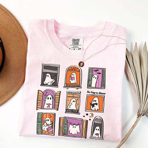 Too Cozy To Haunt Ghost Window T-Shirt