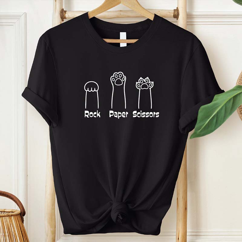 Rock Paper Scissors Cat Lover T-Shirt