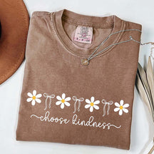 Choose Kindness Daisies Bow Be Kind Teacher T-Shirt