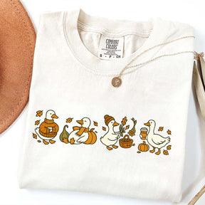 Fall Goose Vibes Autumn Coffee Pumpkin T-Shirt