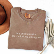 Hey Quick Question Are You Kidding Me T-Shirt