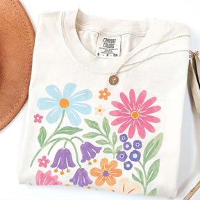 Retro Floral Vintage Folk Art Flower Boho Pink Flowers T-Shirt