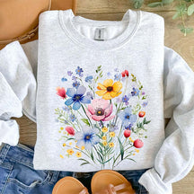 Blue Wildflower Inspirational Sweatshirt