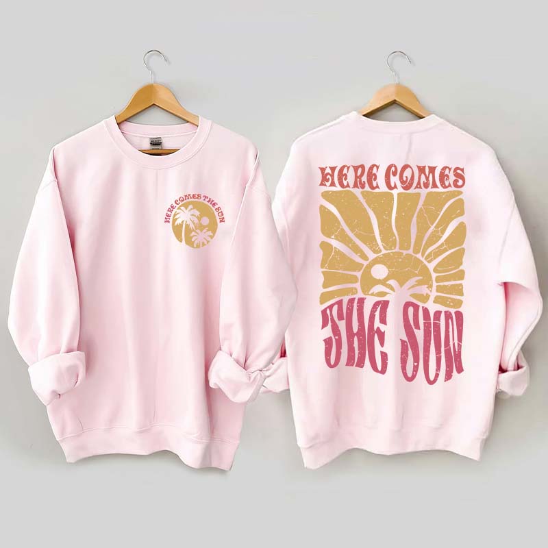 Retro Beach Here Comes the Sun Sweatshirt