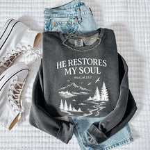 He Restores My Soul Psalm Midweight Vintage Sweatshirt
