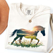 Comfort Colors Floral Horse Lover Cute T-Shirt