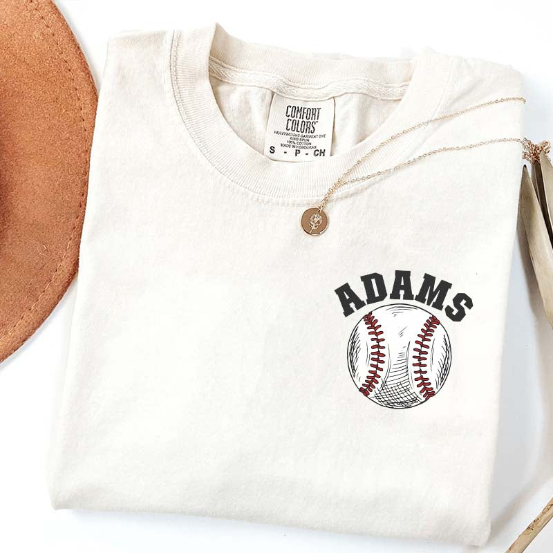 Custom Baseball Name Pocket  T-Shirt