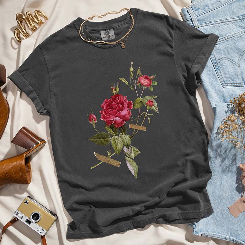 Botanical Rose Wildflower Gardening Nature T-Shirt