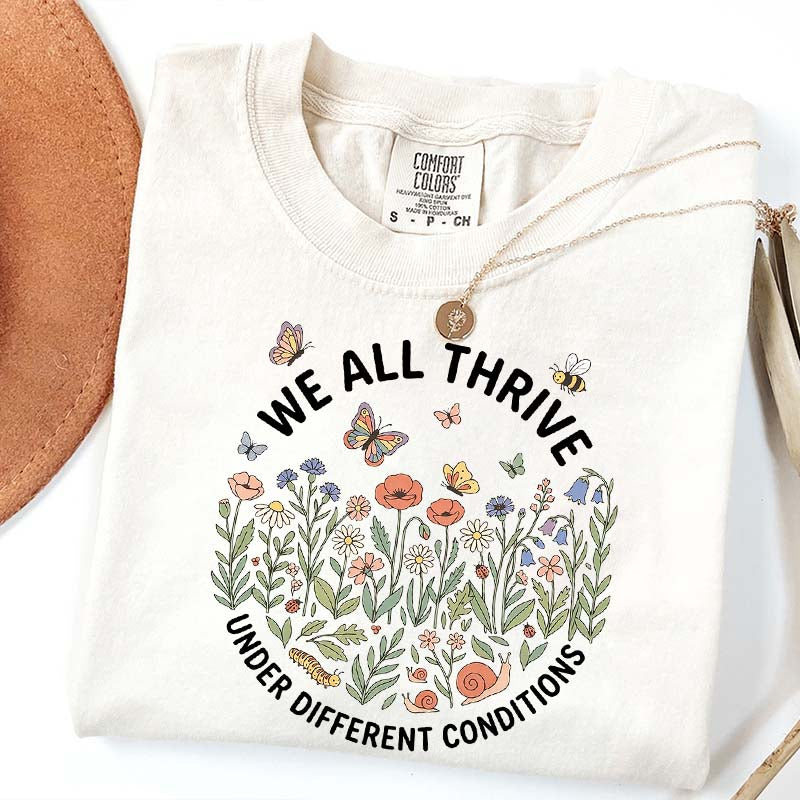 Neurodiversity Awareness Retro Wildflowers T-Shirt